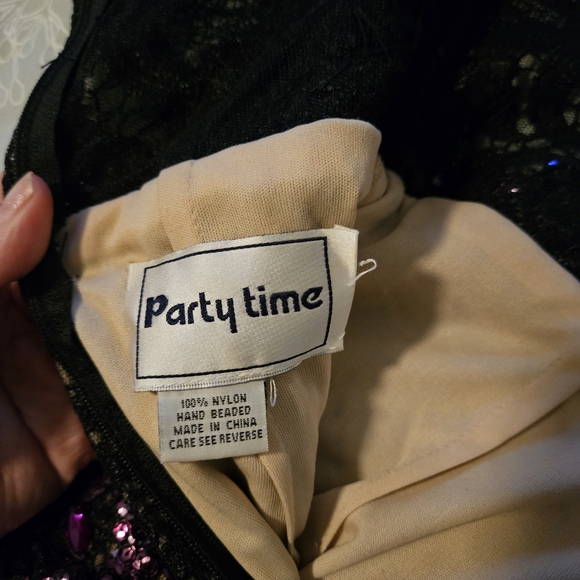 Black and Purple Sequin Homecoming Mini Dress - Picture 6 of 6